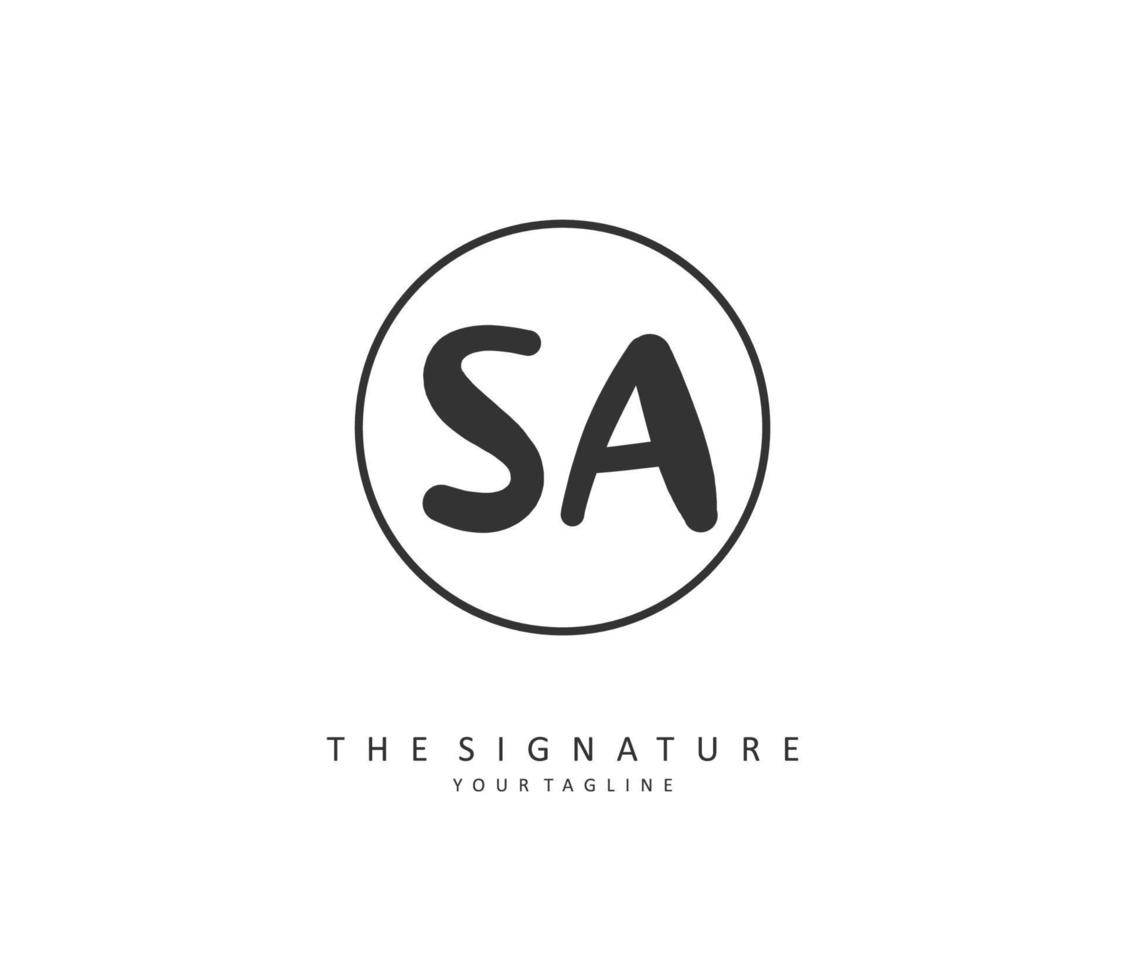 sa initiale lettre écriture et Signature logo. une concept écriture initiale logo avec modèle élément. vecteur