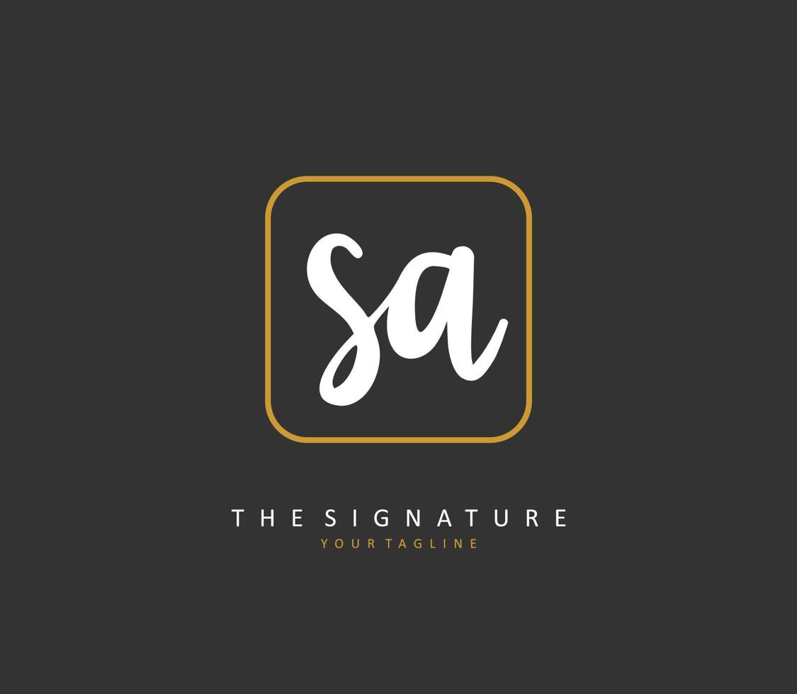 sa initiale lettre écriture et Signature logo. une concept écriture initiale logo avec modèle élément. vecteur
