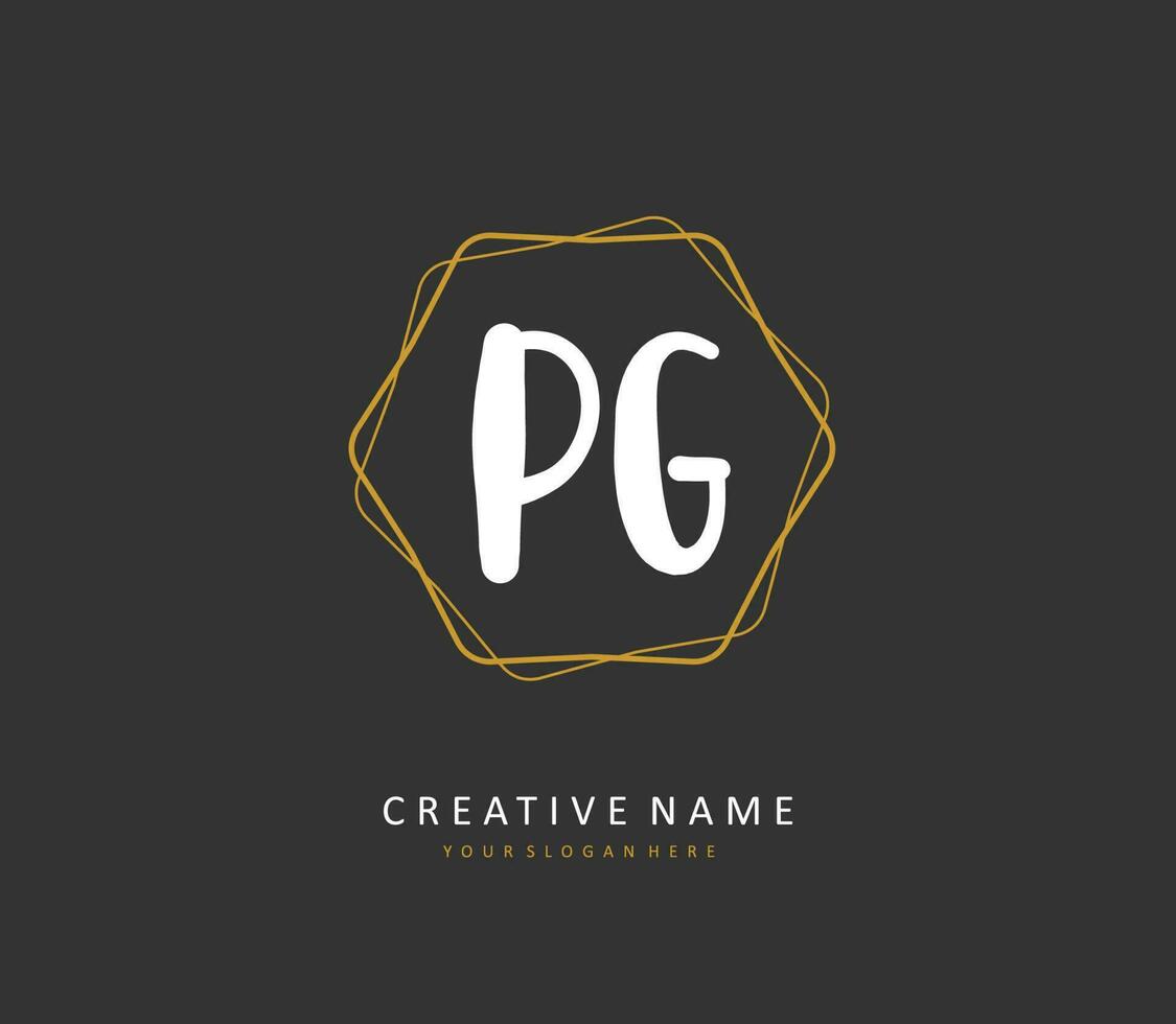 pg initiale lettre écriture et Signature logo. une concept écriture initiale logo avec modèle élément. vecteur