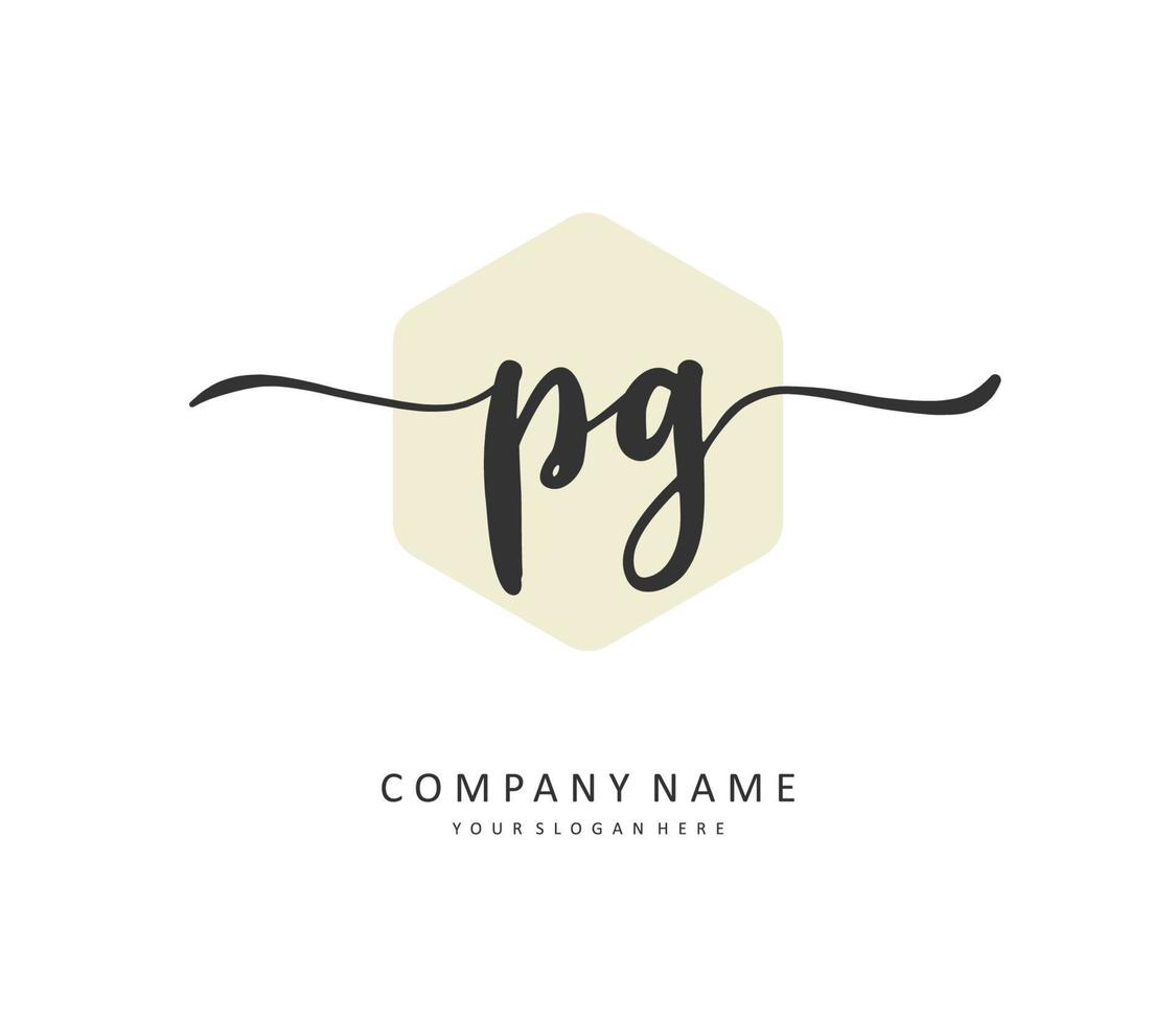 pg initiale lettre écriture et Signature logo. une concept écriture initiale logo avec modèle élément. vecteur