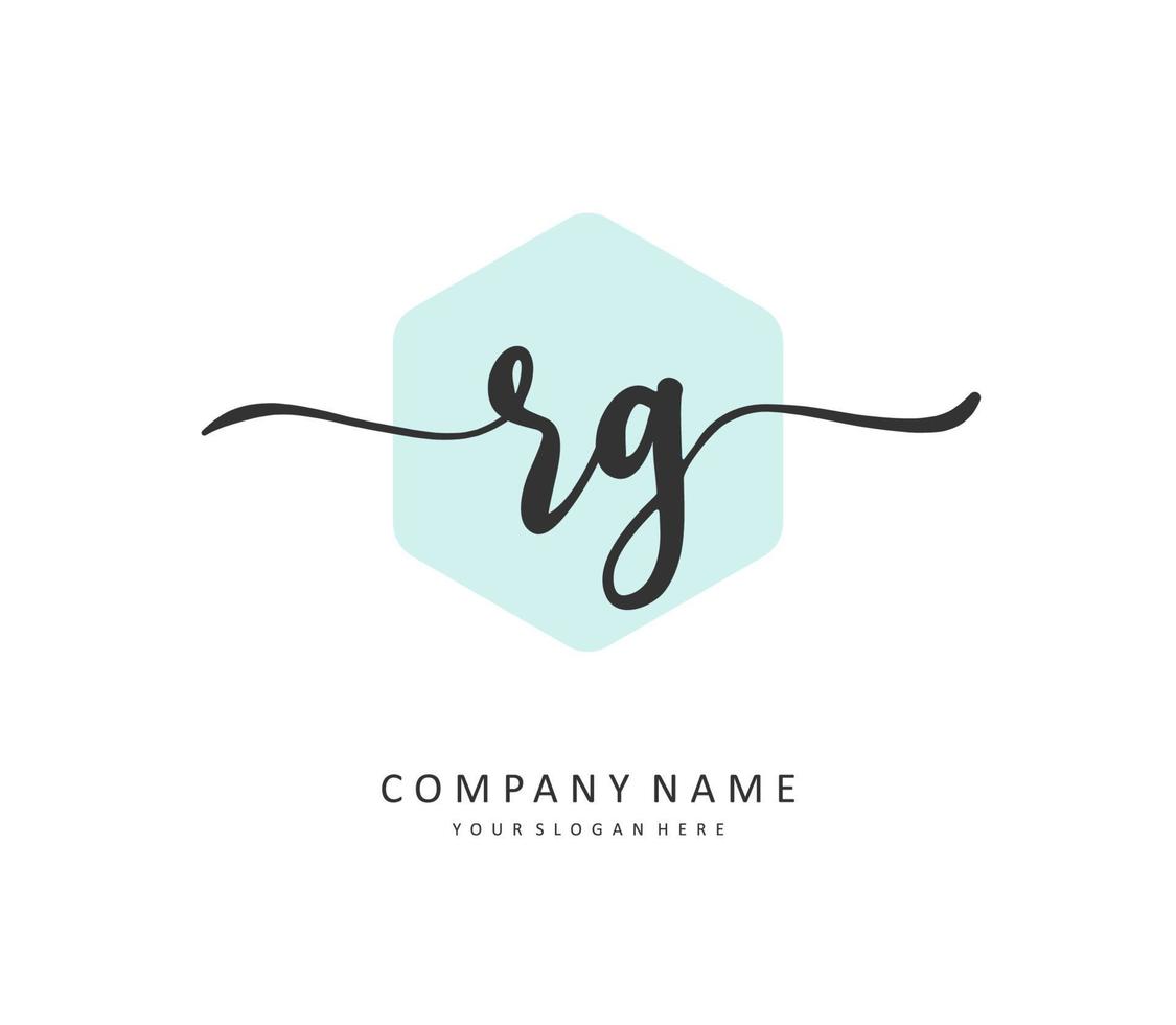 rg initiale lettre écriture et Signature logo. une concept écriture initiale logo avec modèle élément. vecteur