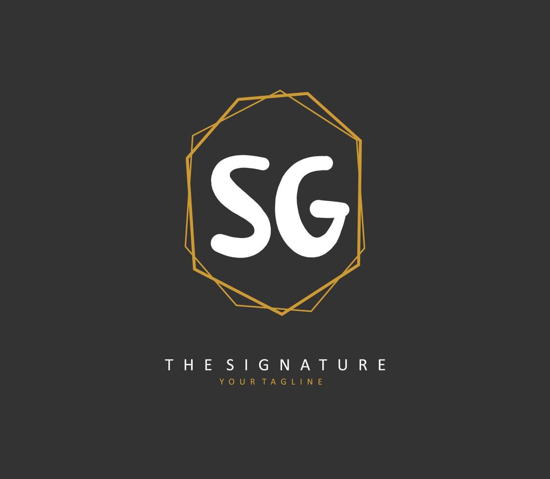 sg initiale lettre écriture et Signature logo. une concept écriture initiale logo avec modèle élément. vecteur