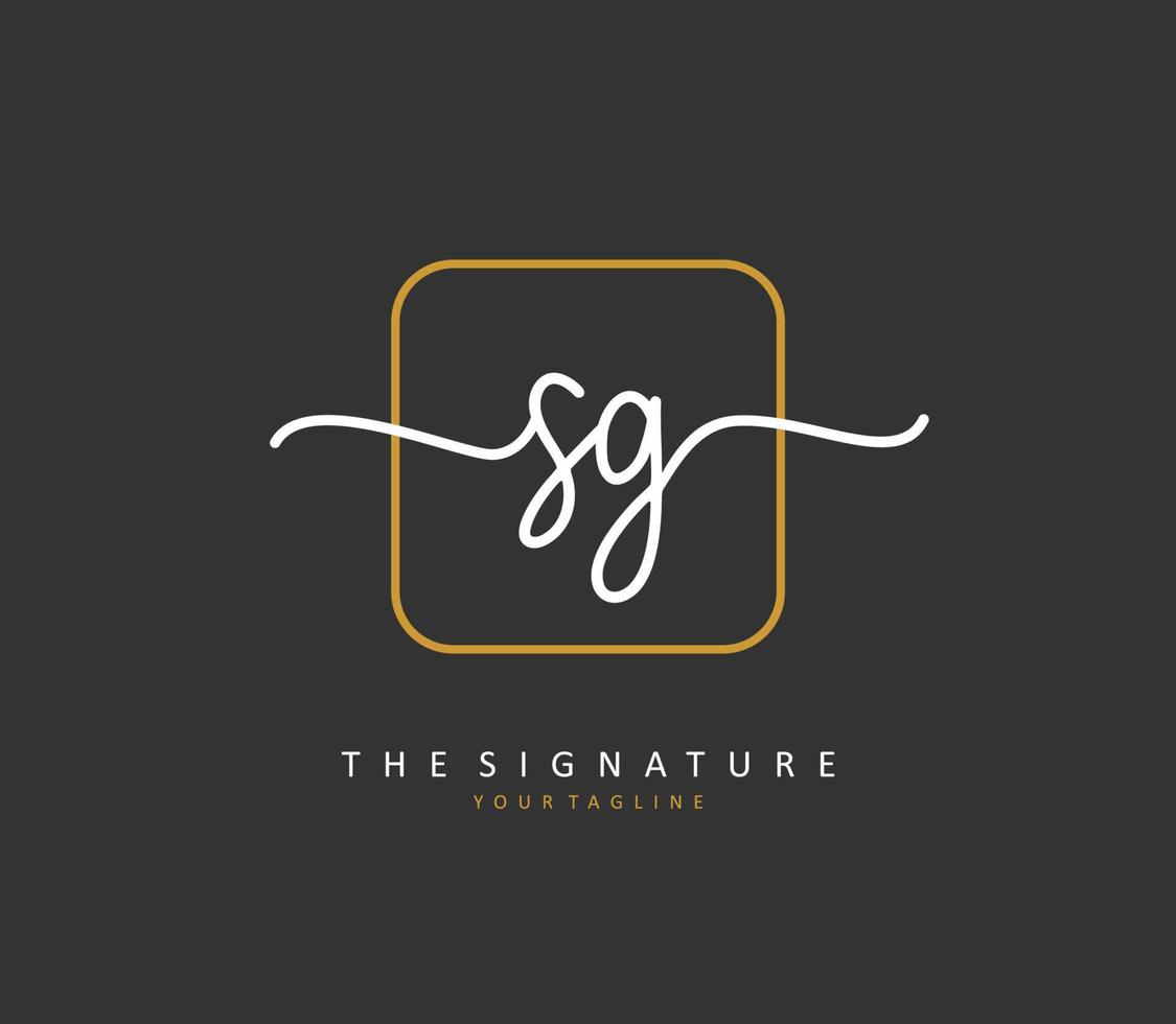 sg initiale lettre écriture et Signature logo. une concept écriture initiale logo avec modèle élément. vecteur