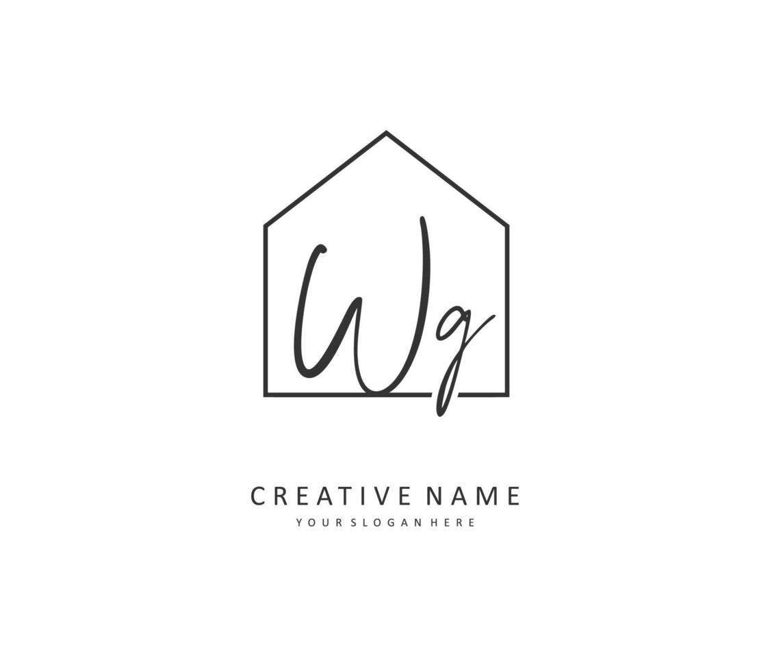 wg initiale lettre écriture et Signature logo. une concept écriture initiale logo avec modèle élément. vecteur