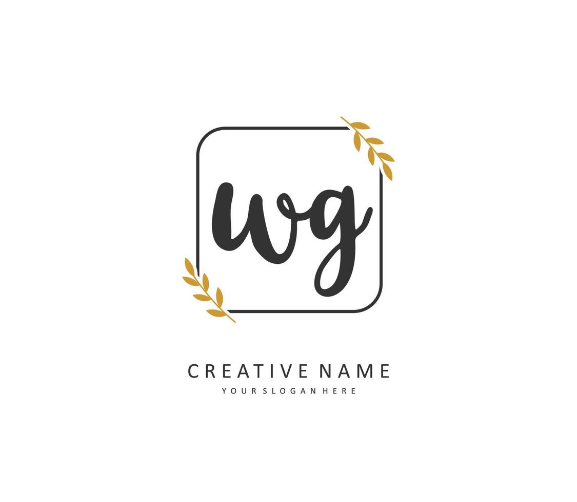 wg initiale lettre écriture et Signature logo. une concept écriture initiale logo avec modèle élément. vecteur