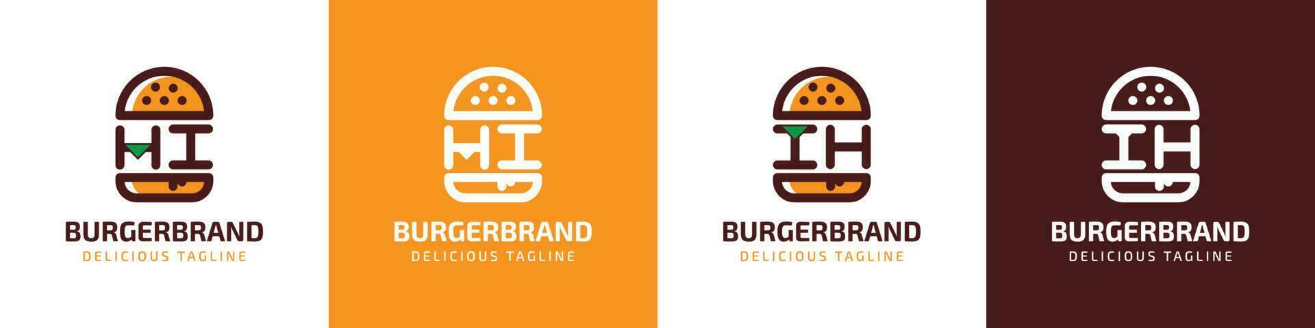 lettre salut et euh Burger logo, adapté pour tout affaires en relation à Burger avec salut ou euh initiales. vecteur