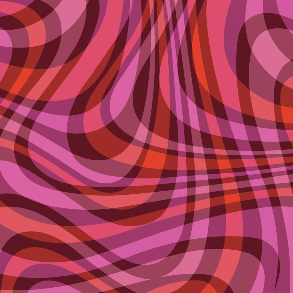 mod rose rouge ornement ondulé motif de fond de vecteur de plaid abstrait ondulé