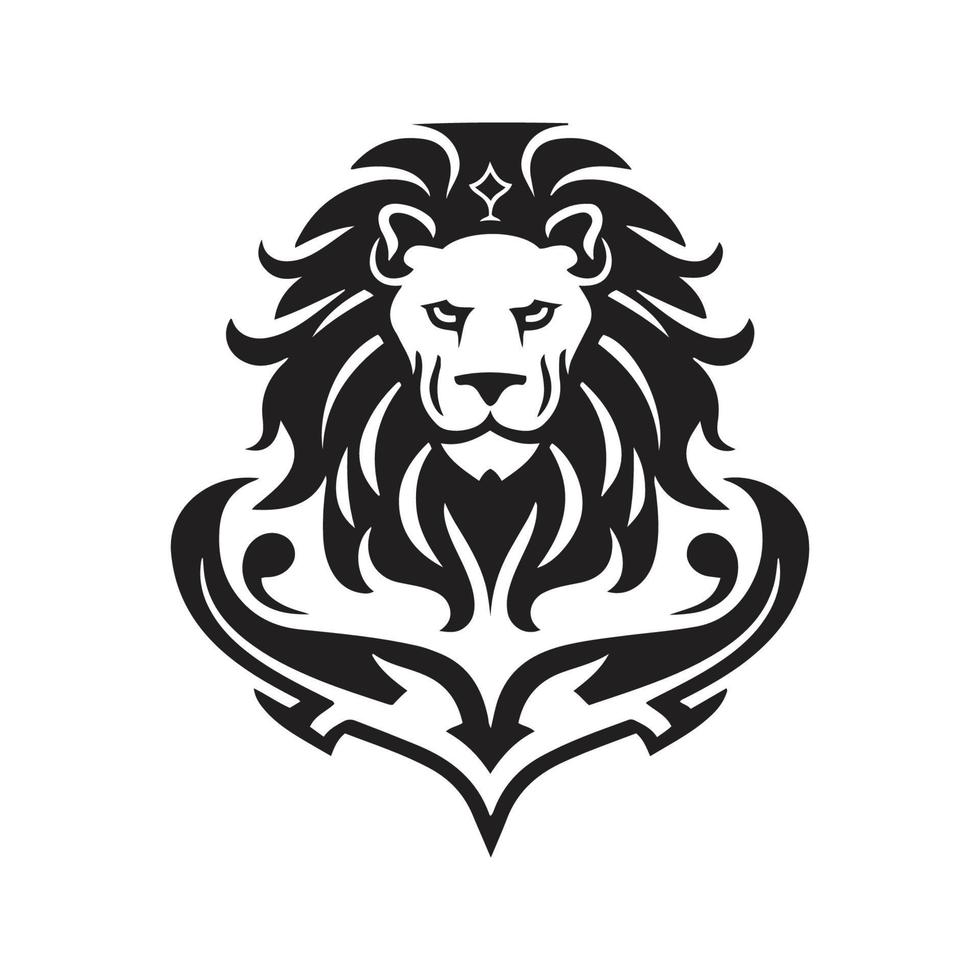 Lion mascotte logo ,main tiré illustration. adapté pour logo, fond d'écran, bannière, arrière-plan, carte, livre illustration, T-shirt conception, autocollant, couverture, etc vecteur
