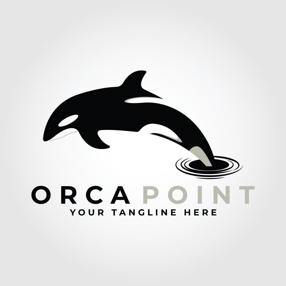 orque point vecteur logo. baleine orque sauter logo vecteur symbole icône conception illustration