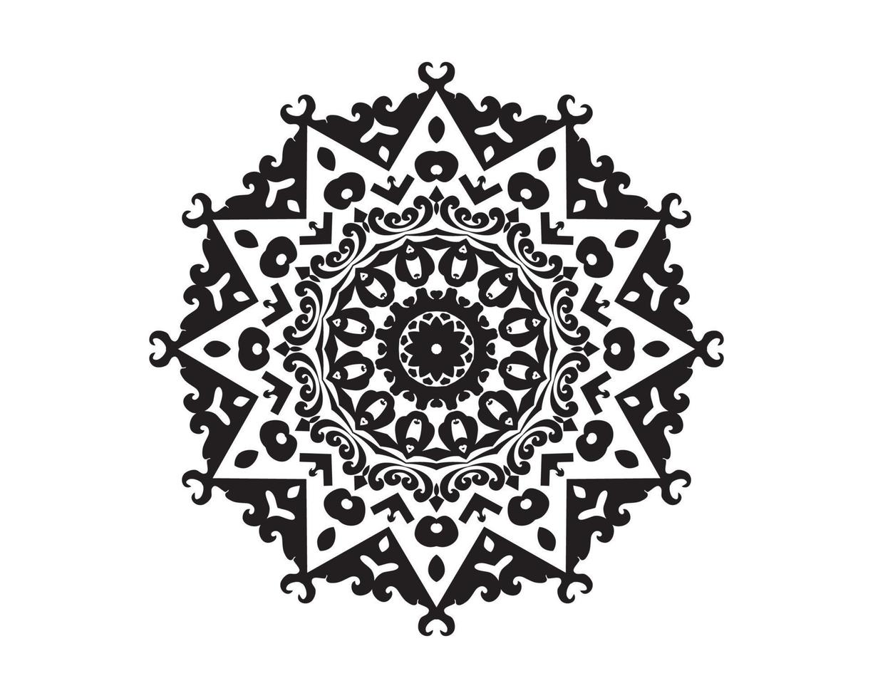 noir et blanc vecteur mandala avec une modèle de le éléments de le cercle noir et blanc vecteur