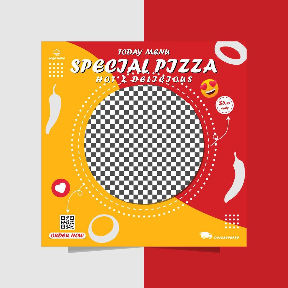 spécial Pizza prospectus social médias nourriture Publier vecteur