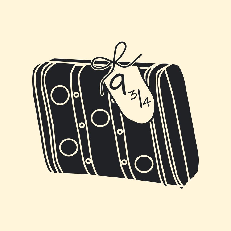une numérique ouvrages d'art vecteur de un vieux rétro valise avec étiquette