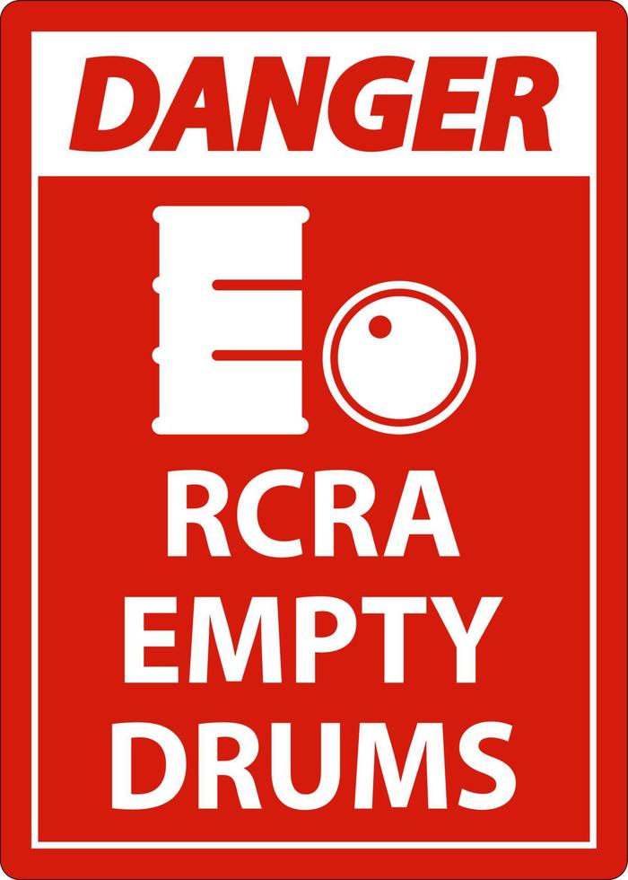 danger signe rcra vide tambours sur blanc Contexte vecteur