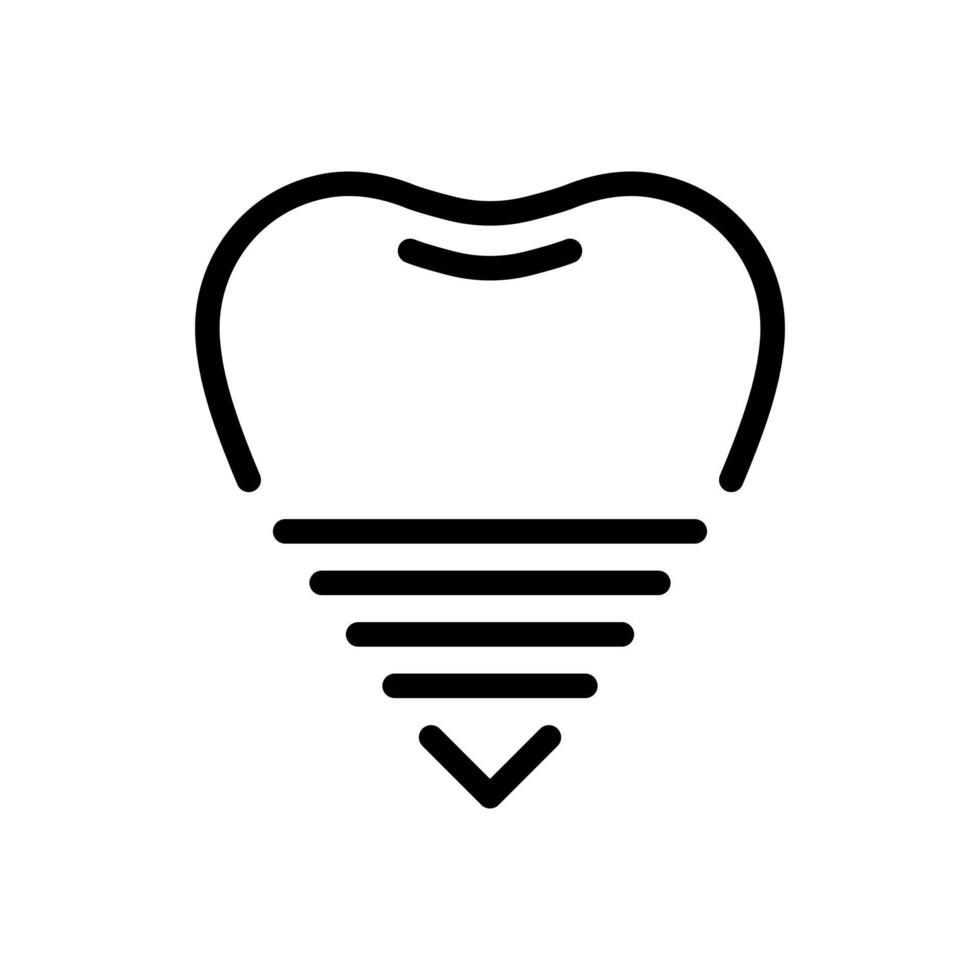 dent implant icône dans ligne style conception isolé sur blanc Contexte. modifiable accident vasculaire cérébral. vecteur