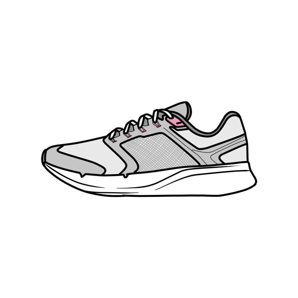 baskets conception avec côté angle. sport des chaussures . brouillon. plat conception. vecteur illustration. baskets dans une plat style. côté vue baskets. mode baskets.