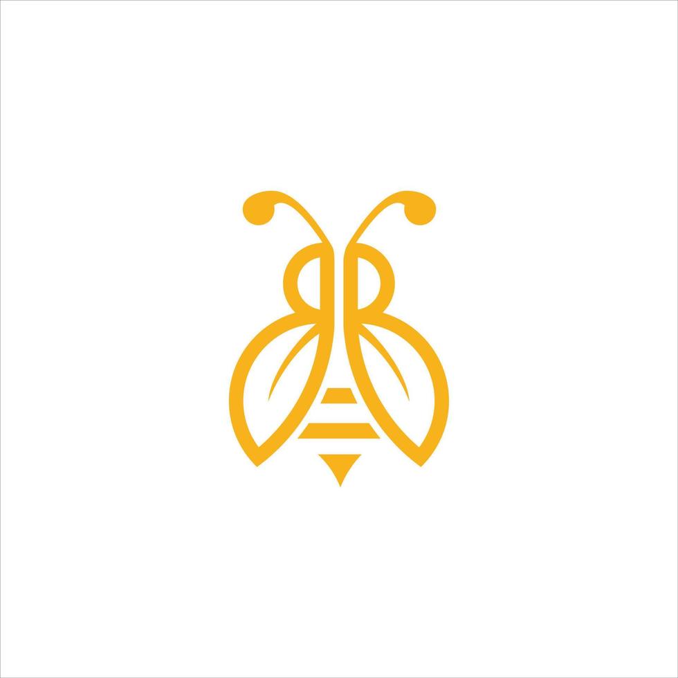 feuille logo abeille moderne conception bb vecteur