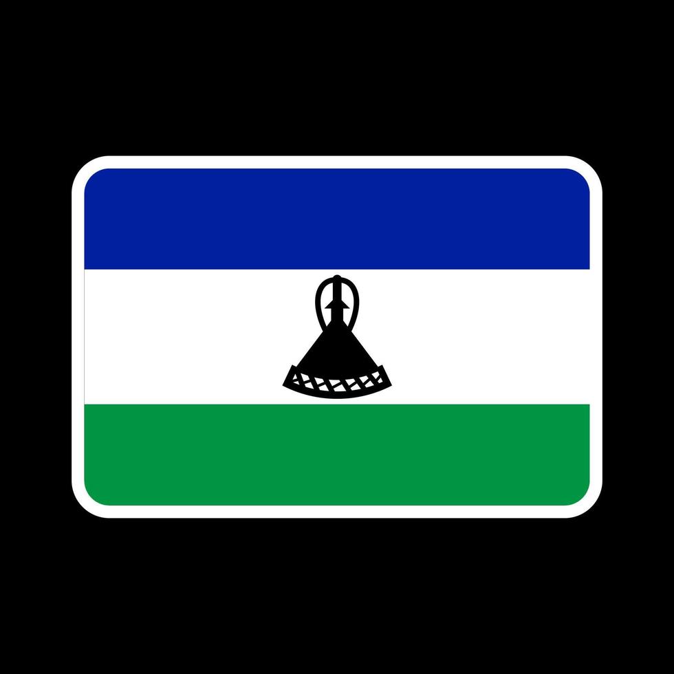 drapeau du lesotho, couleurs officielles et proportion. illustration vectorielle. vecteur