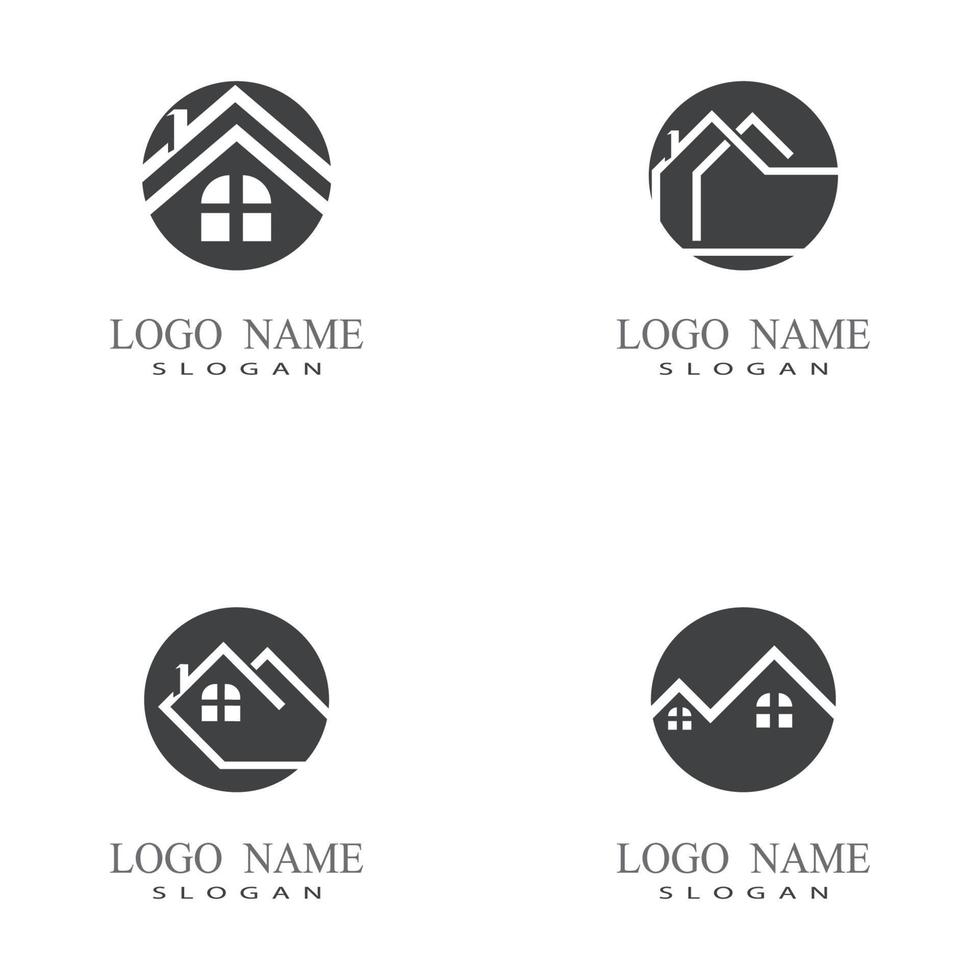création de logo immobilier, propriété et construction vecteur