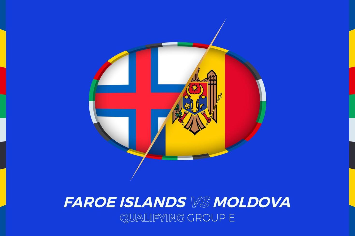 Féroé îles contre Moldavie icône pour européen Football tournoi qualification, groupe e. vecteur