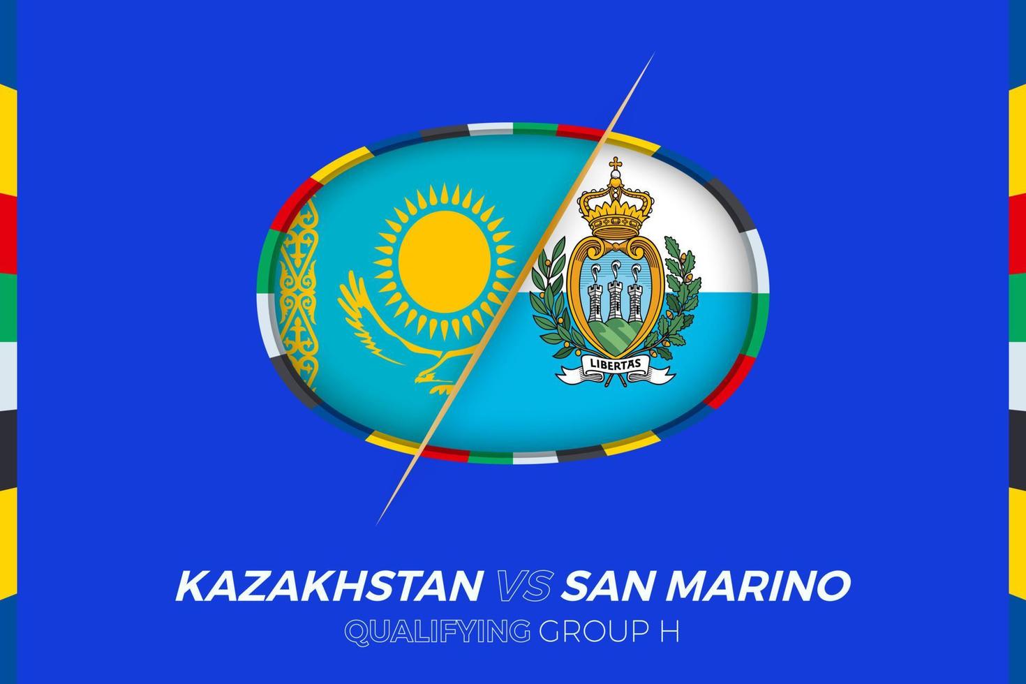 kazakhstan contre san marino icône pour européen Football tournoi qualification, groupe h. vecteur