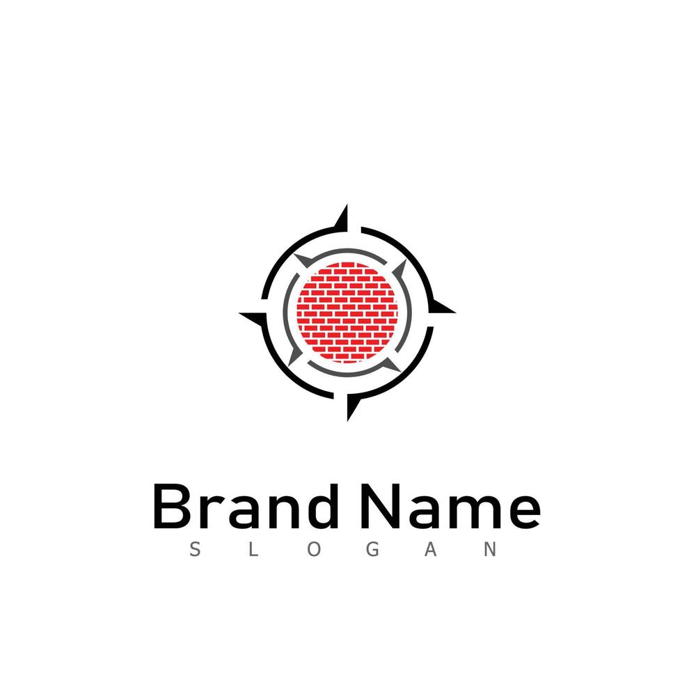 brique construction logo modèle conception vecteur, emblème, conception concept, Créatif symbole, icône vecteur