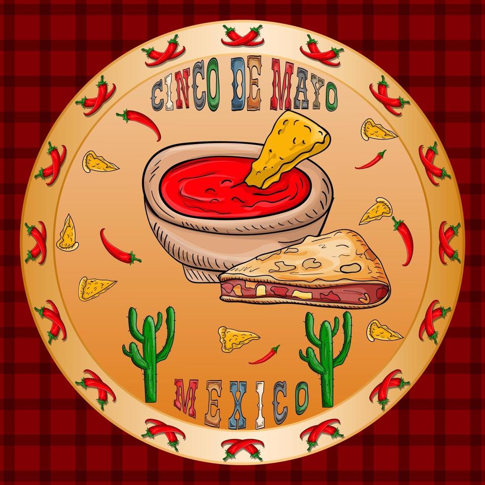 conception d & # 39; illustration sur le thème mexicain de la célébration du cinco de mayo vecteur