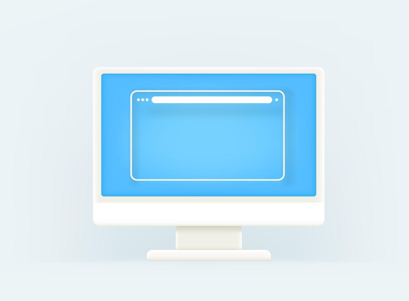 écran d'ordinateur moderne avec fenêtre de navigateur vide vecteur