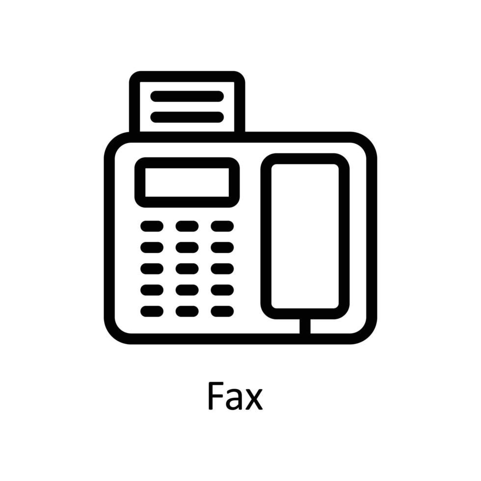 fax vecteur contour Icônes. Facile Stock illustration Stock