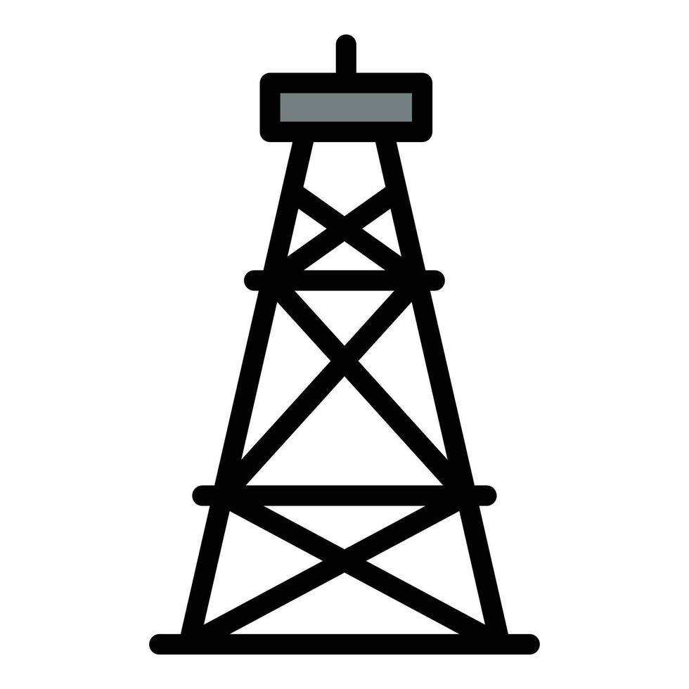 pétrole station la tour icône vecteur plat