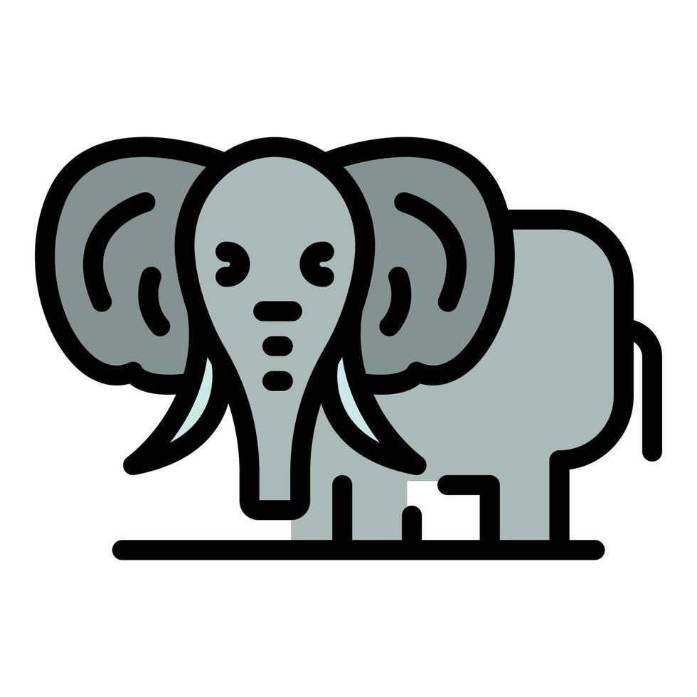 Afrique l'éléphant icône vecteur plat
