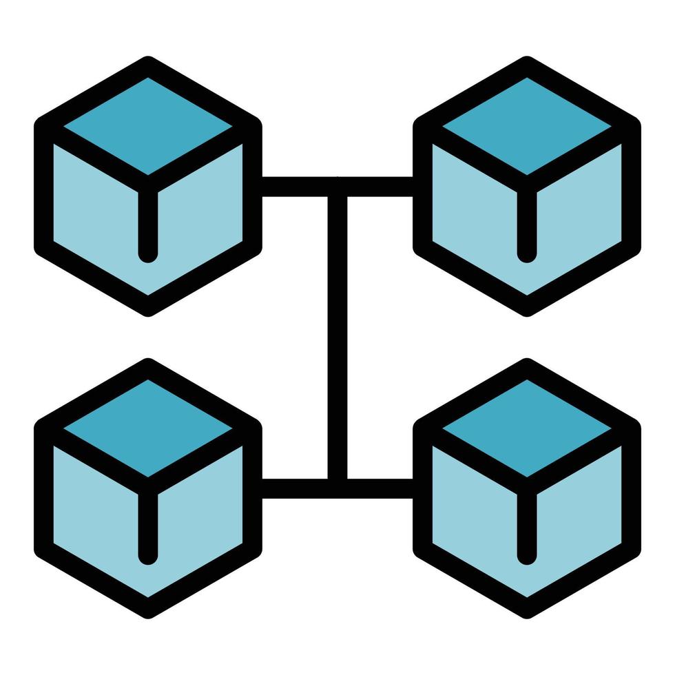 blockchain marché icône vecteur plat