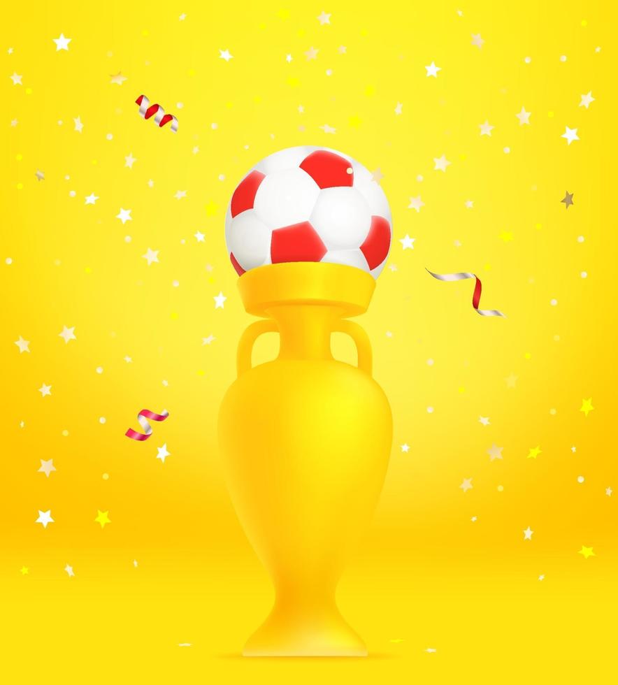 coupe de football avec confettis. le concept gagnant vecteur