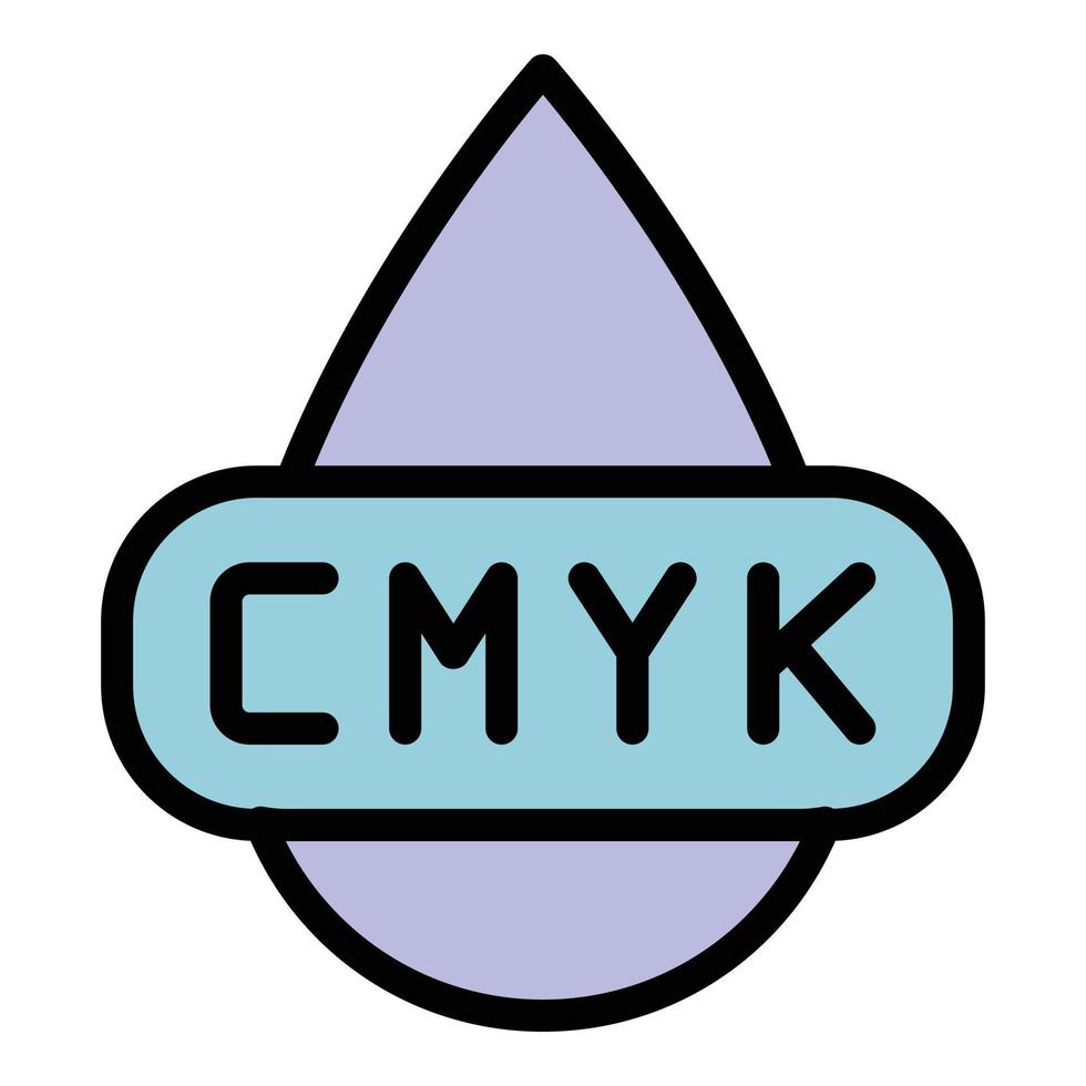 cmyk laissez tomber icône vecteur plat