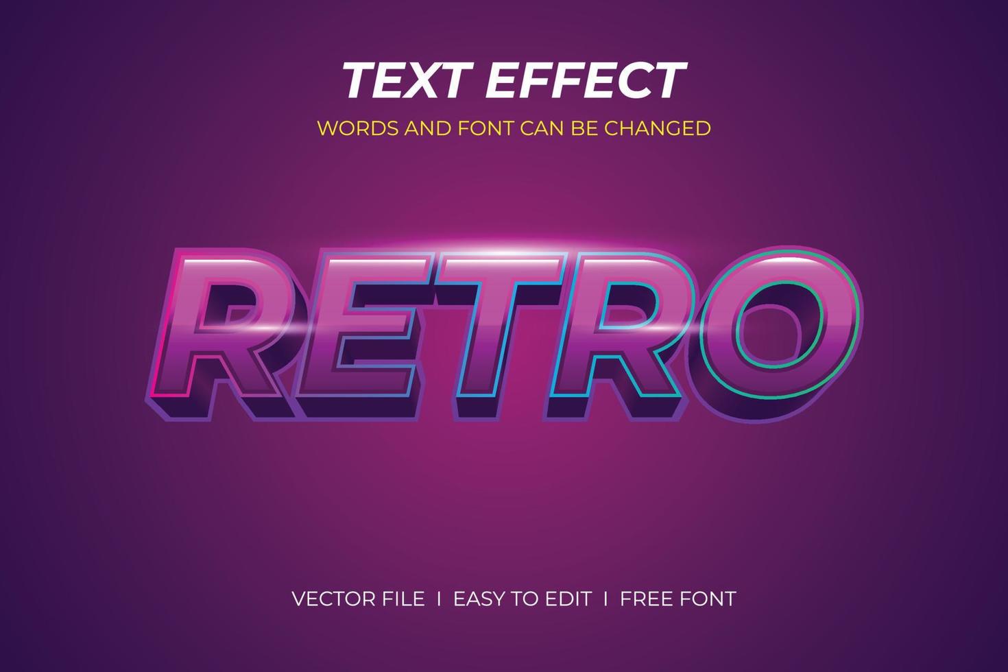 effet de texte modifiable rétro vecteur