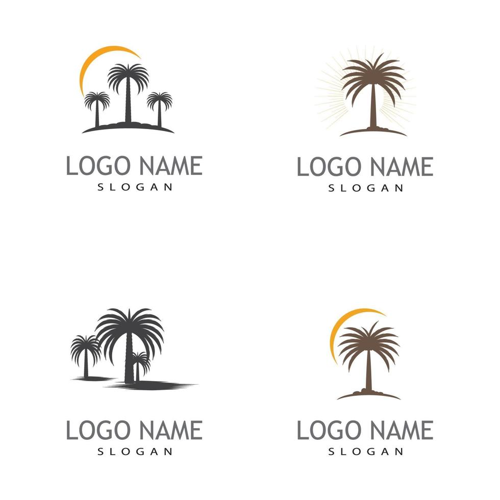 modèle de logo dattier icône vector illustration