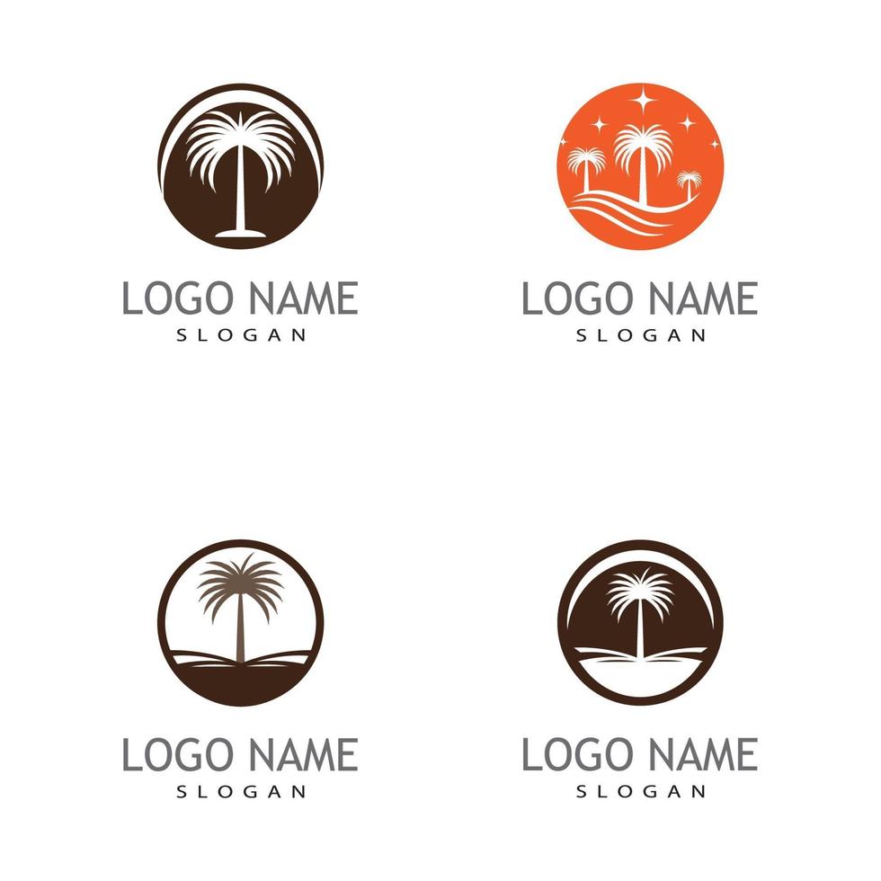 modèle de logo dattier icône vector illustration