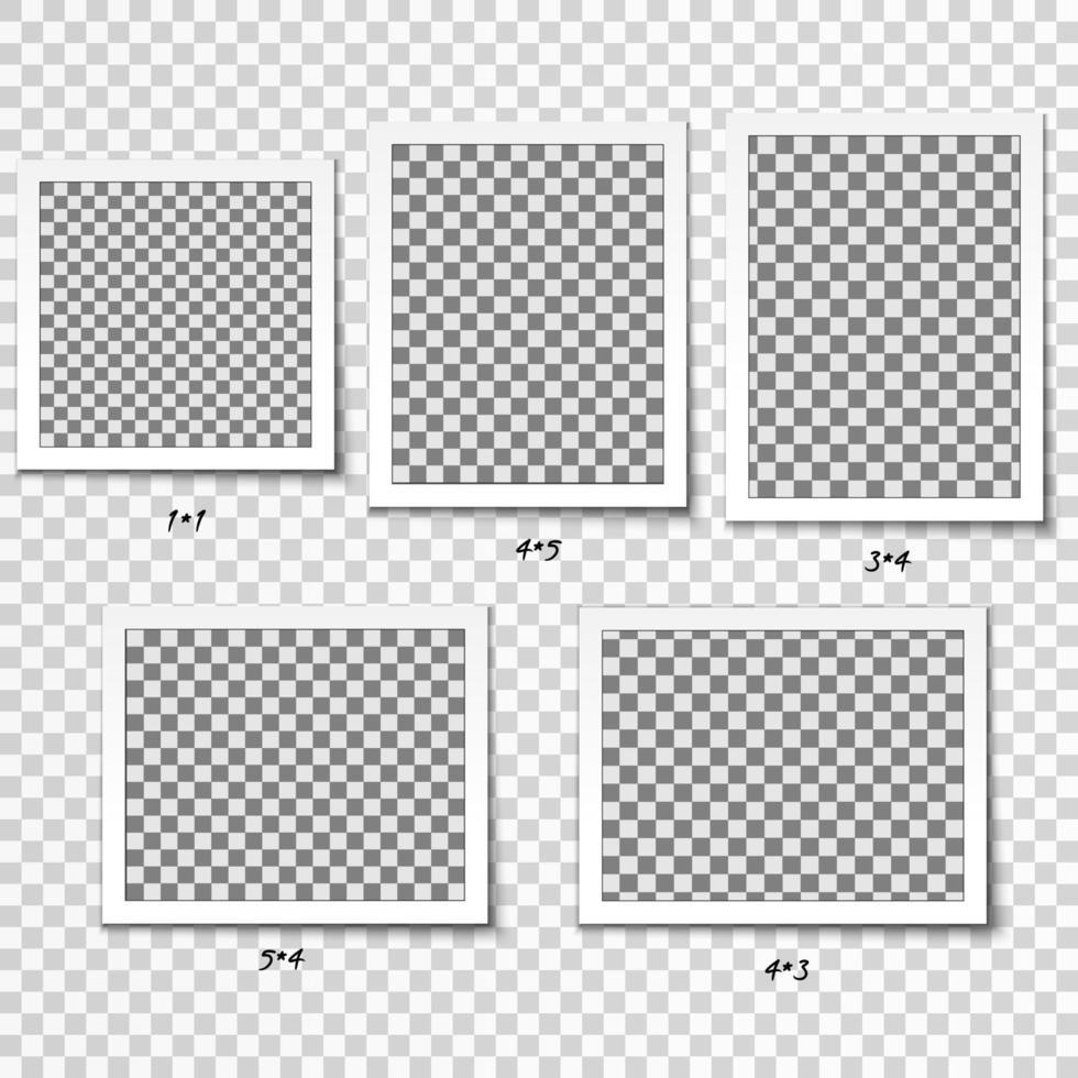 ensemble de rétro réaliste vecteur photo Cadre