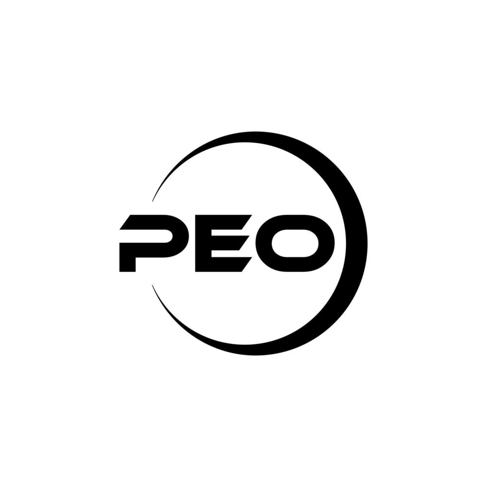 peo lettre logo conception dans illustration. vecteur logo, calligraphie dessins pour logo, affiche, invitation, etc.