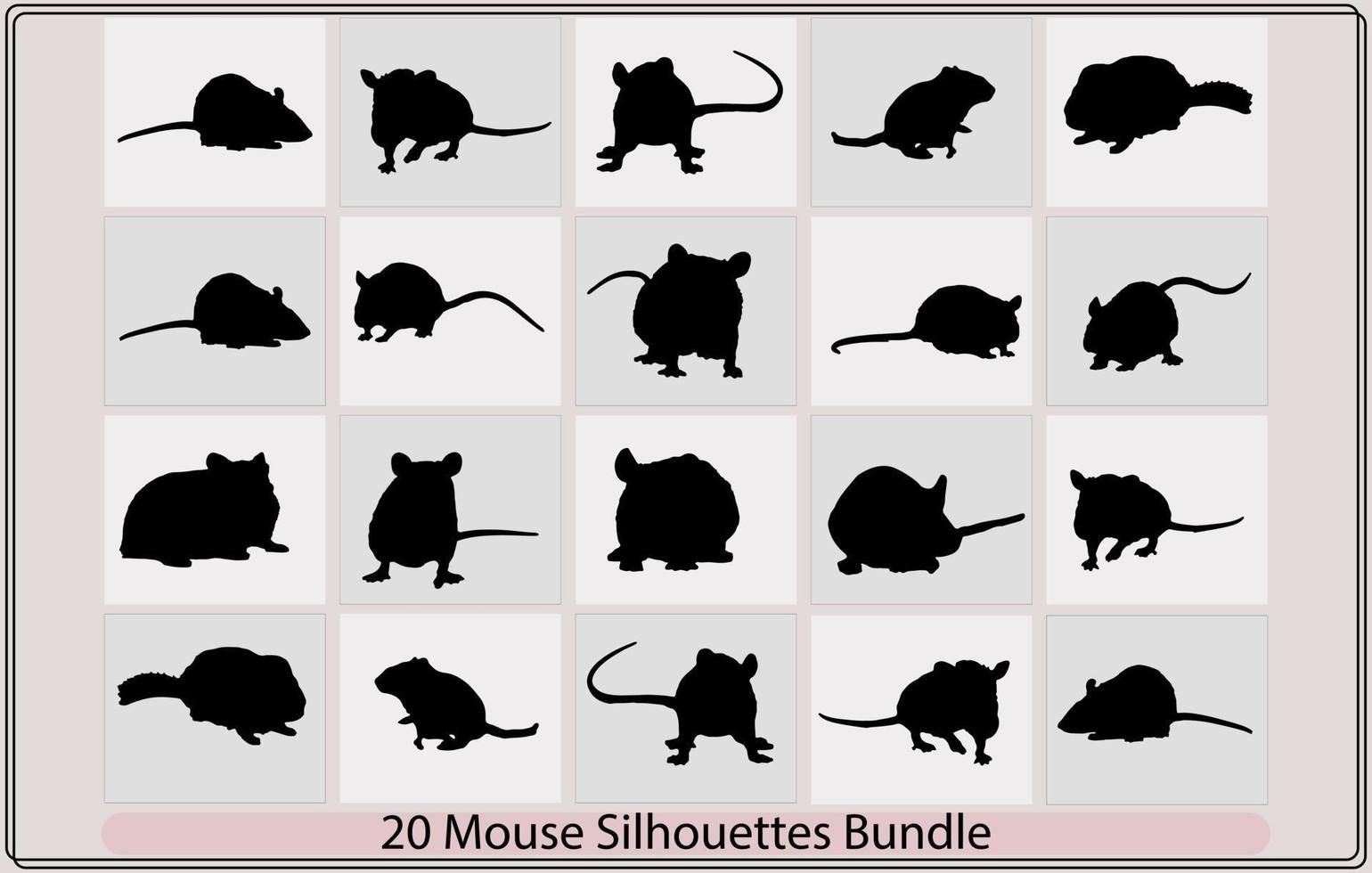 rat et Souris silhouette, silhouette de une réaliste rat, vecteur silhouette de le souris souris silhouettes, ensemble de silhouettes Souris rat