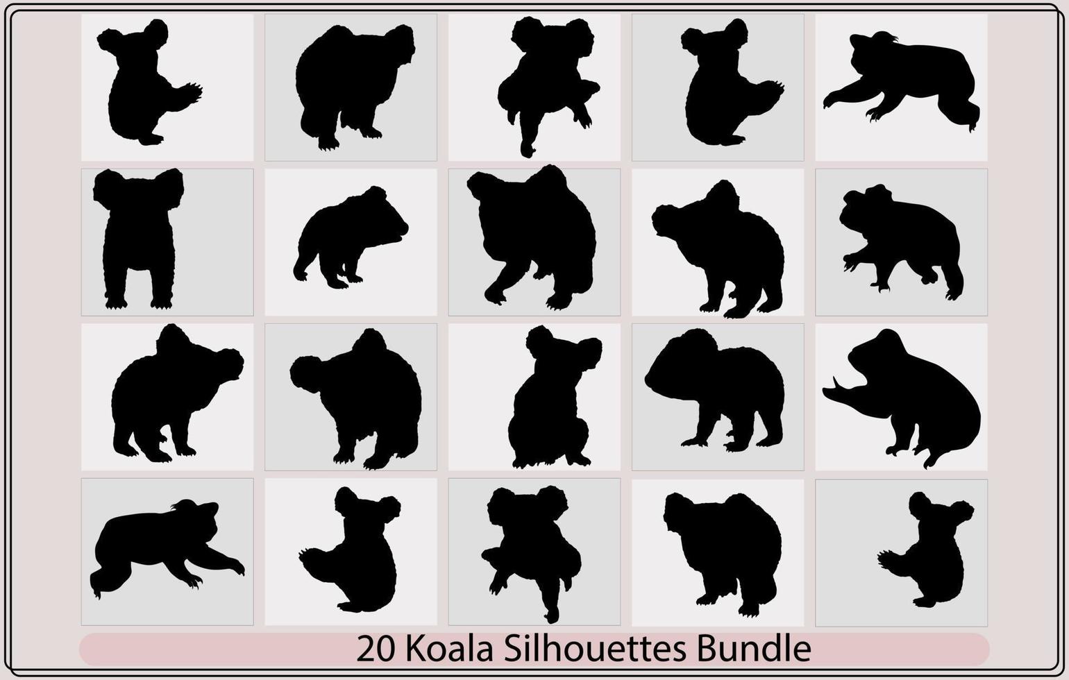 koala vecteur silhouette icônes.mignon vecteur koala, noir silhouette de koala, australien koala Facile noir silhouette logo