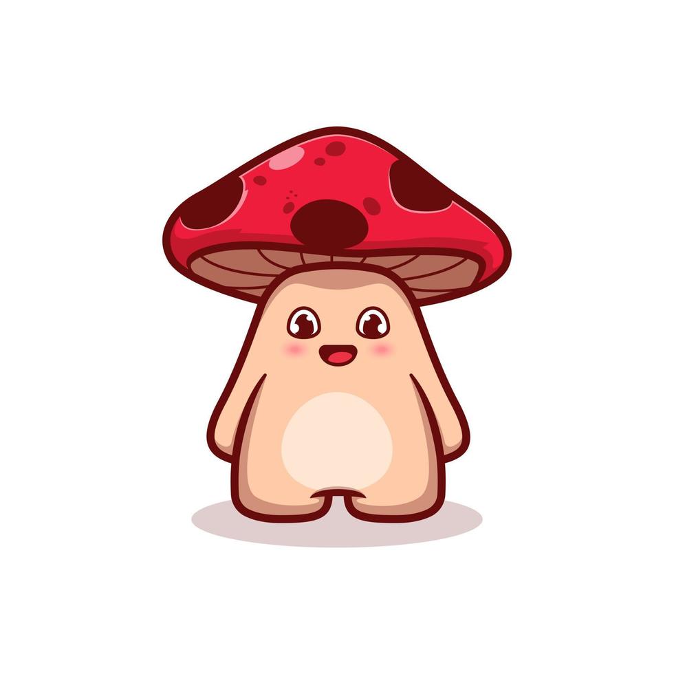 mignonne peu personnage mascotte champignon vecteur illustration conception