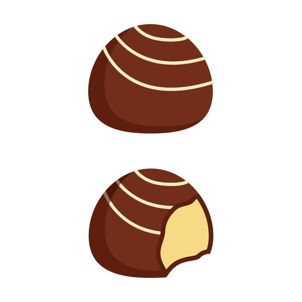 illustration conception de rond en forme de Chocolat gâteau avec vanille crème remplissage vecteur