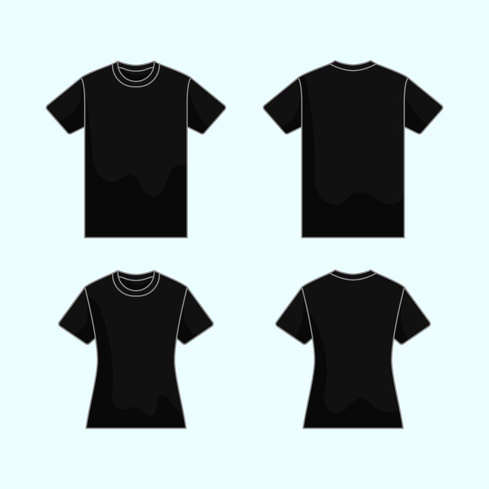 contour T-shirt noir moquer en haut vecteur