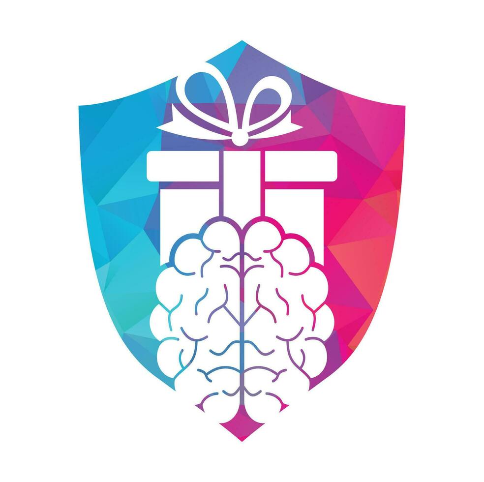 cadeau cerveau logo icône conception. vecteur