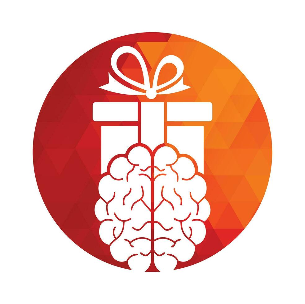 cadeau cerveau logo icône conception. vecteur