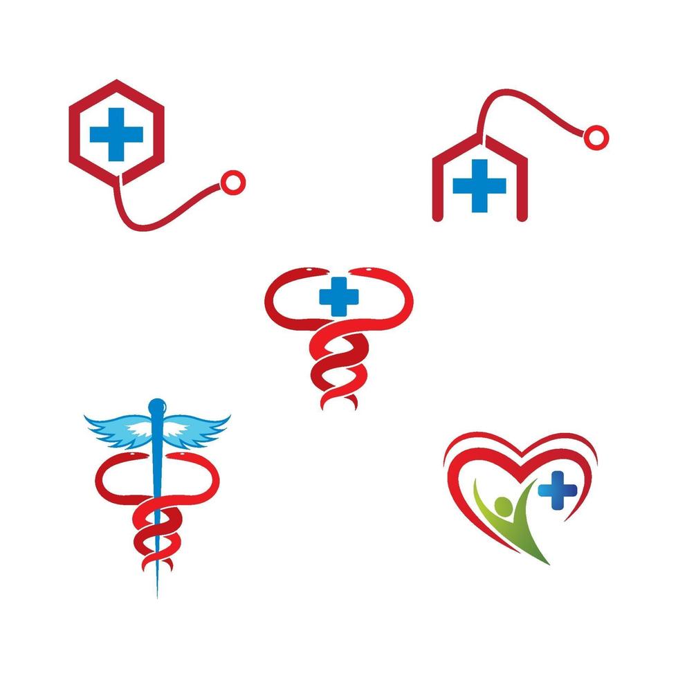 ensemble d'images de logo de soins médicaux vecteur