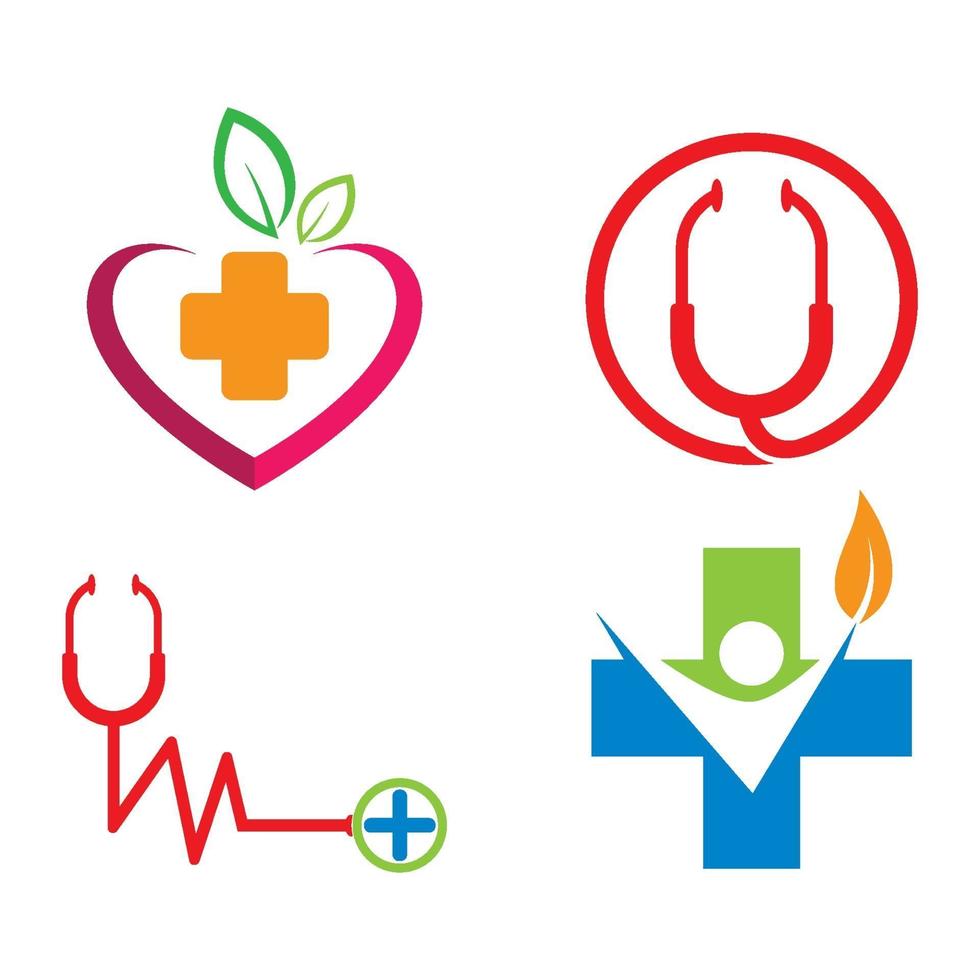 ensemble d'images de logo de soins médicaux vecteur