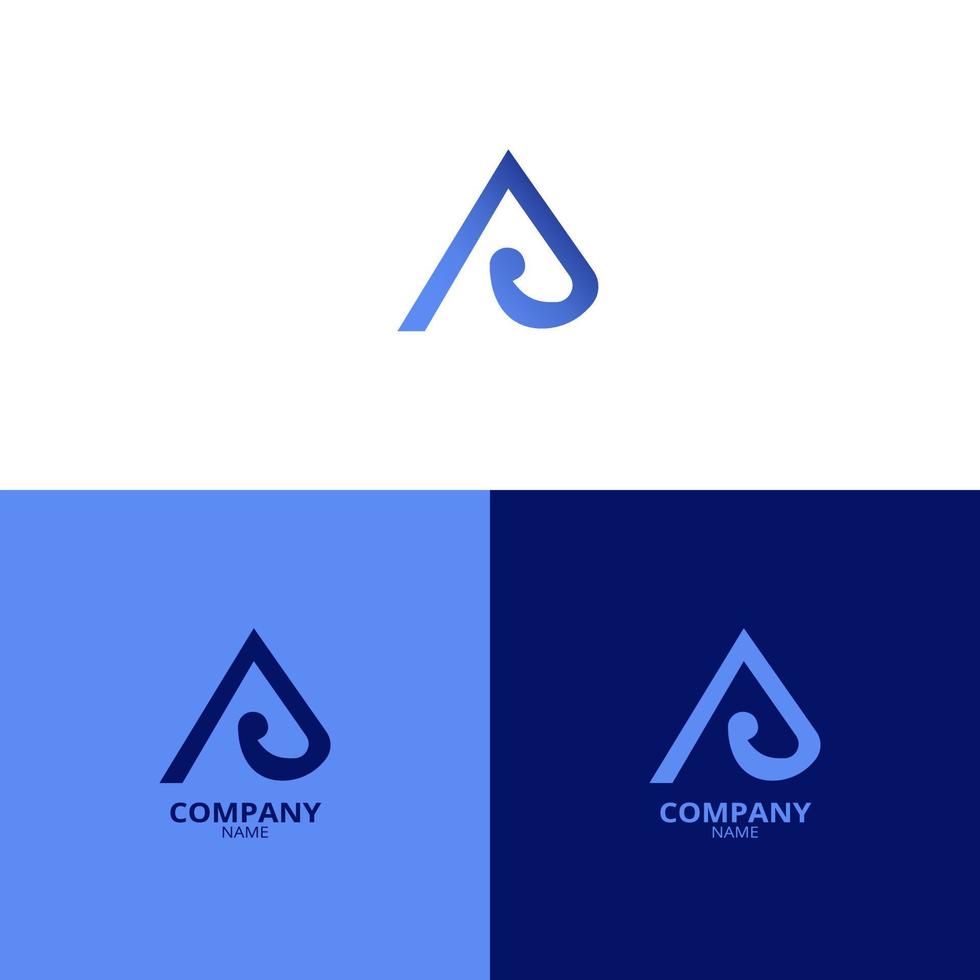 une Facile et élégant lettre une logo, avec magnifique lumière bleu et bleuâtre violet pente couleurs. adapté pour renforcement votre affaires identité vecteur