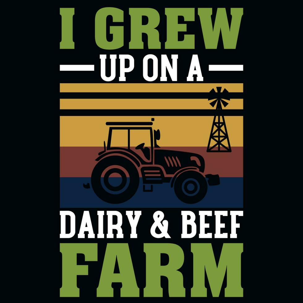 ferme ou agriculture agriculteur typographique T-shirt conception vecteur