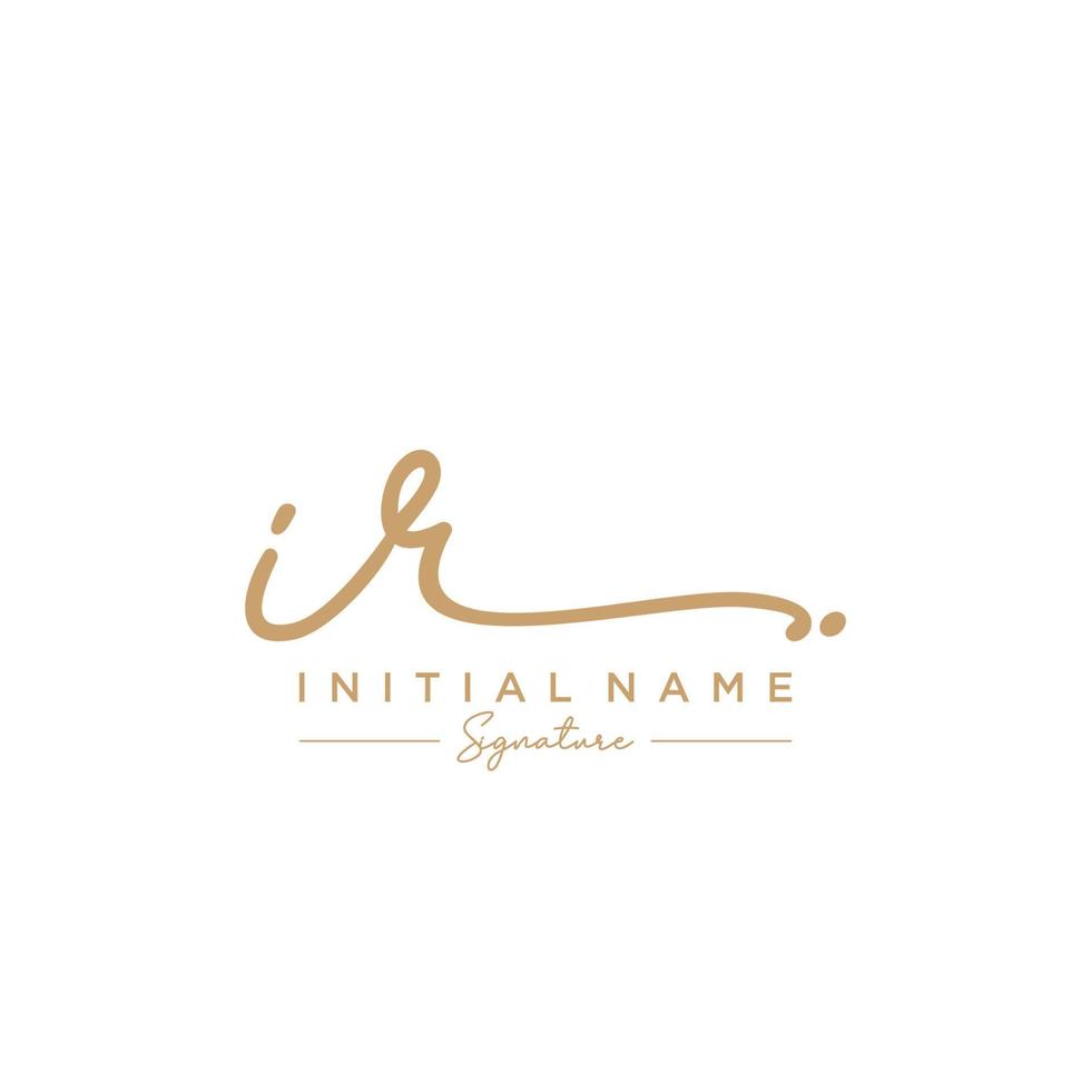 lettre ir signature logo template vecteur